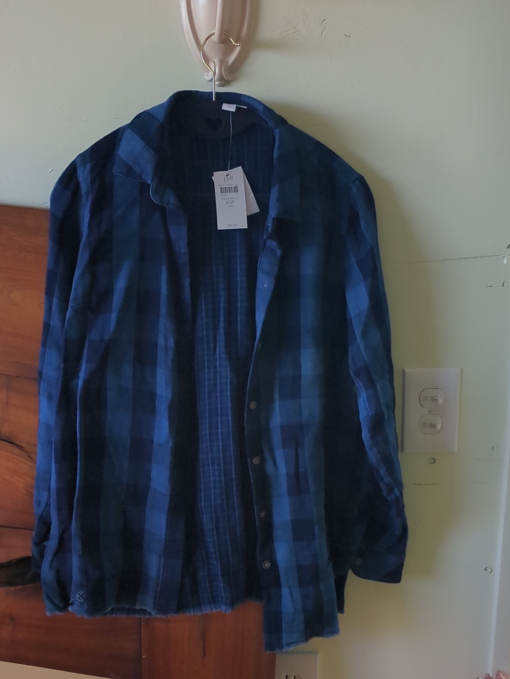 J. Jill Women's Blue Plaid Button-Front Jacket
